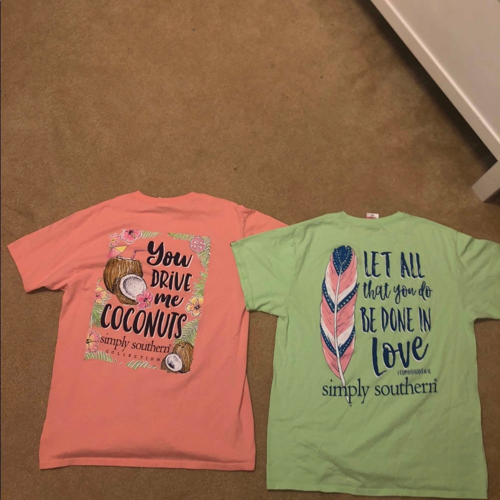 LOT OF 2 SIMPLY SOUTHERN SHIRTS || SIZE LARGE